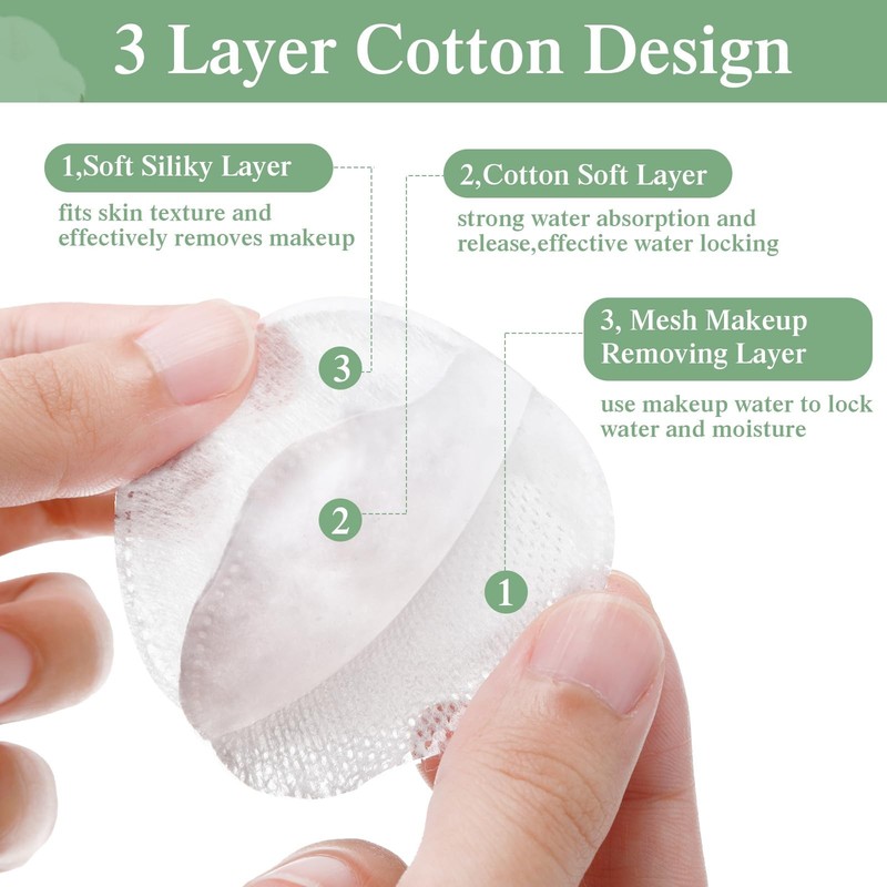 1000 PCS Cotton Rounds Bulk Exfoliating Face Makeup Remover Facial Toner Pads gallery