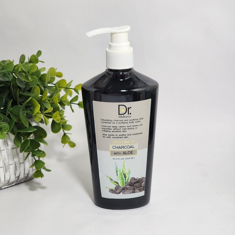 Dr. Wellness Body Wash Charcoal with Aloe 10.3 fl oz / 305 mL Detox Sooth Purify