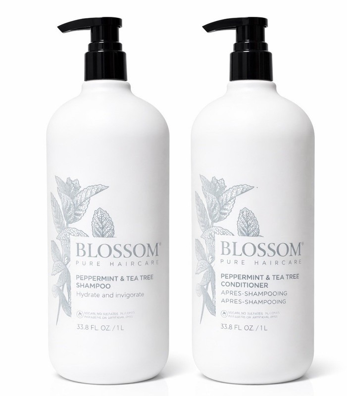 Blossom Pure Haircare Peppermint & Tea Tree Shampoo & Conditioner 33.8 oz DUO