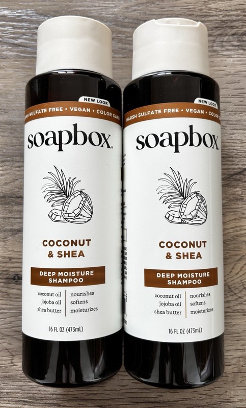 Soapbox Coconut & Shea Deep Moisture Shampoo Only 16 fl oz 2Pk