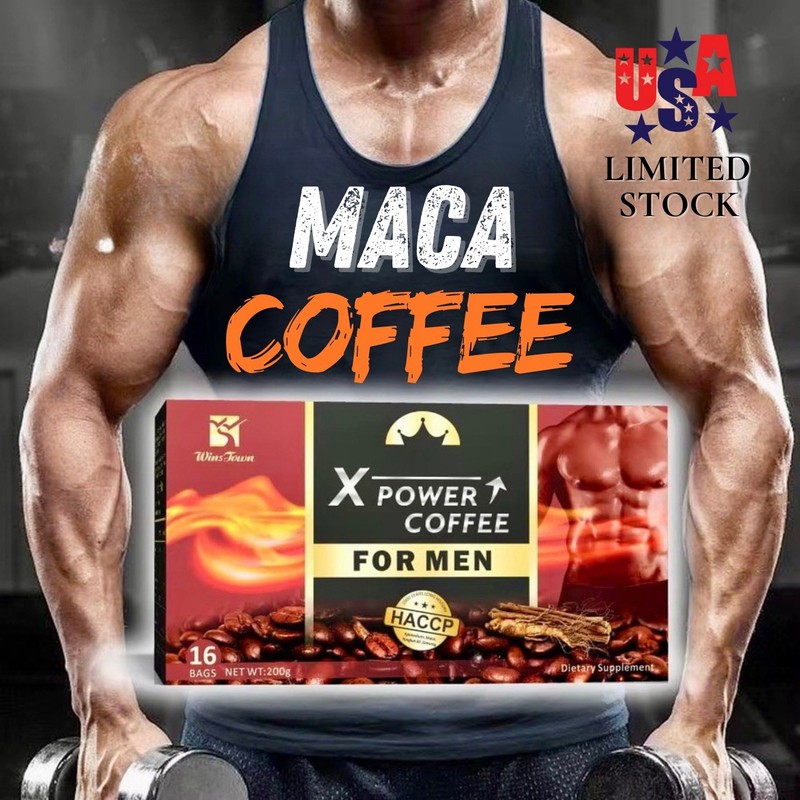 Herbal Maca Coffee for Men | Energy & Vitality Blend | 16 Max Strength Sachets