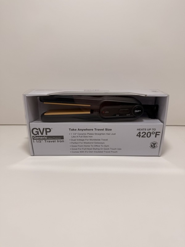 Travel Flat Iron GVP Generic CHI 420F 1 1/2″ Inch Ceramic with Travel Hot Bag