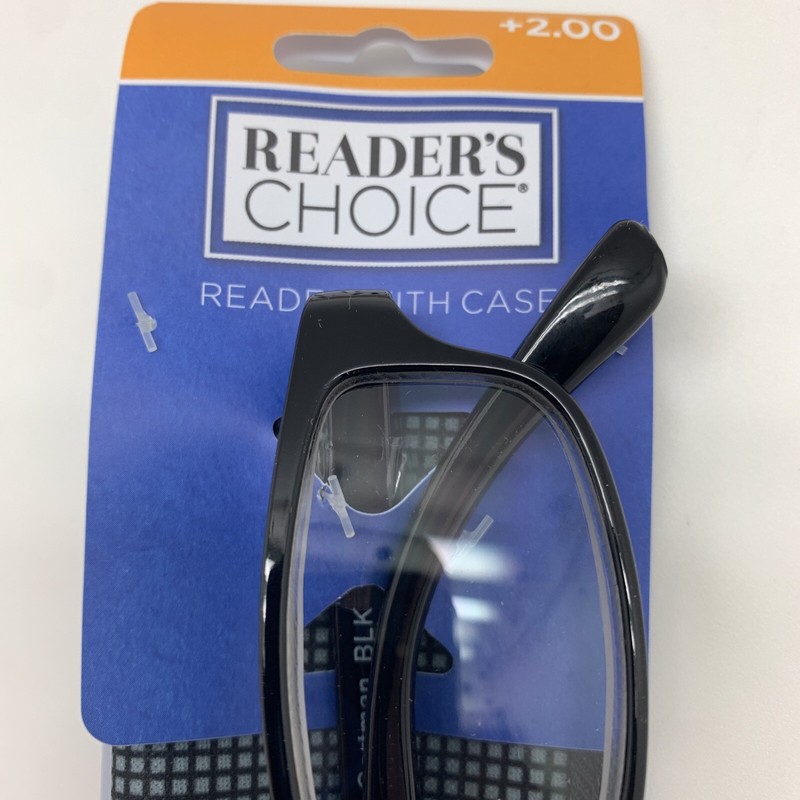 FG138 READER'S CHOICE CARTMAN BLK 2.00 Reading Glasses READERS gallery