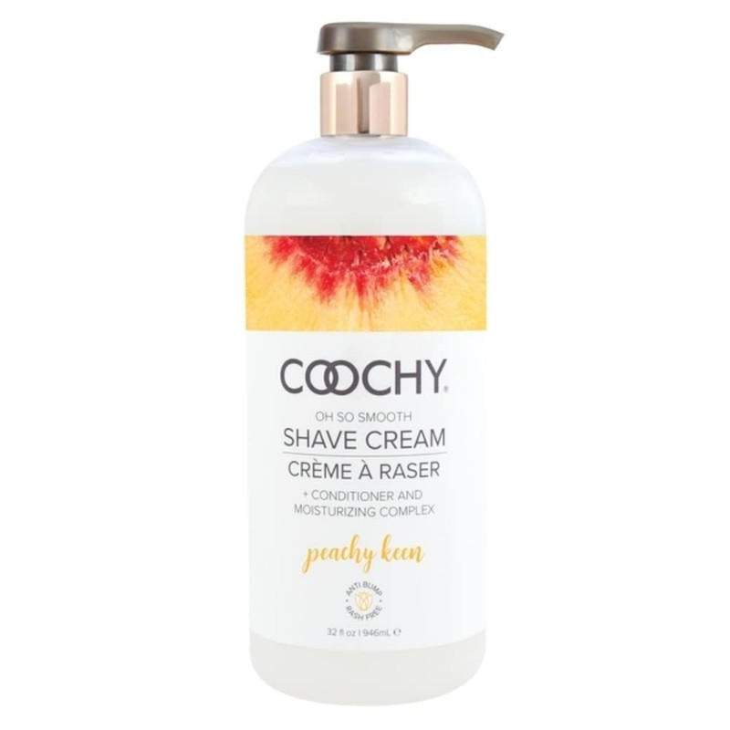 Coochy Shave Cream Peachy Keen 32 oz – Moisturizing Rash-Free Formula