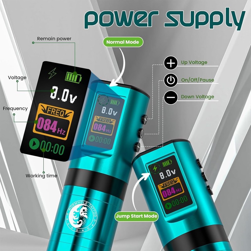 Kit de tatuaje con pantalla led digital y batería de 1800 mAh gallery