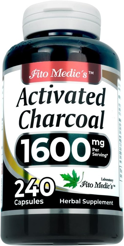 Lab Activated Charcoal Pill 1600mg per Serving 240 Cap Charcoal 3,5 Day Deliverd