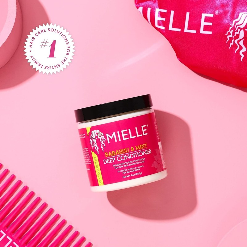 MIELLE Organic Babassu Oil & Mint Deep Conditioner For Dry & Damaged Hair 8 oz. gallery
