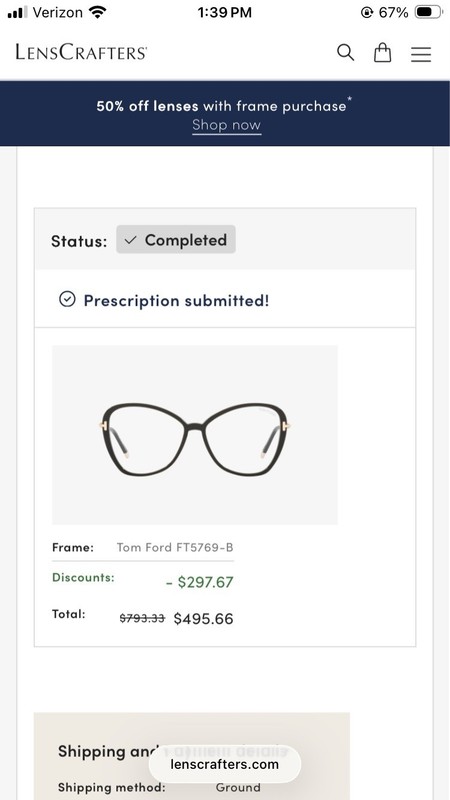 Tom Ford FT5769-B Cat Eye Eyeglasses Frames Black/Gold Plastic/Metal w/ Case gallery
