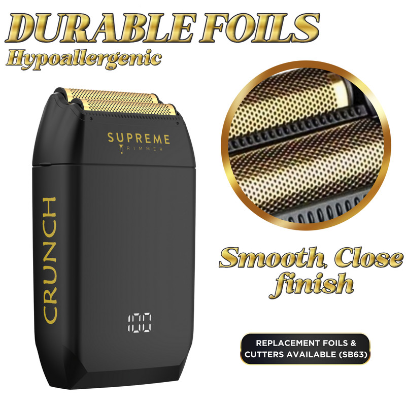 Mens FOIL Crunch Shaver by SUPREME TRIMMER STF602 Wet/Dry Electric Shaver, Black gallery