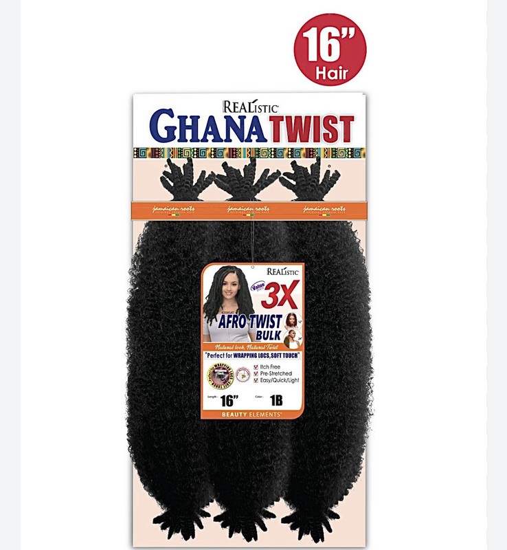 Beauty Elements Ghana Afro Twist Bulk Hair Extension 16in color 27