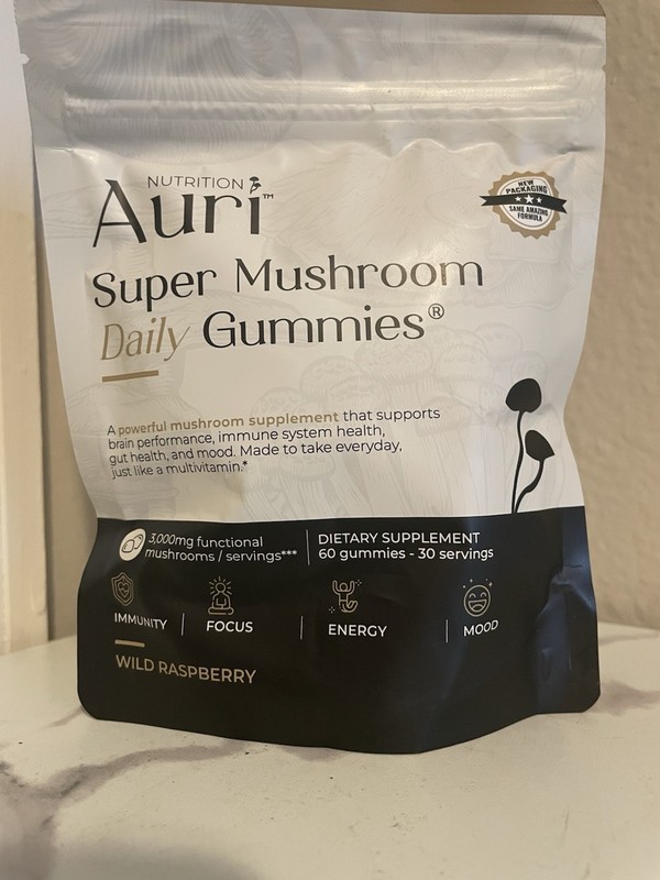 Auri Super Mushroom All-in-One Daily Supplement Gummy (60 Pieces) NEW Sealed