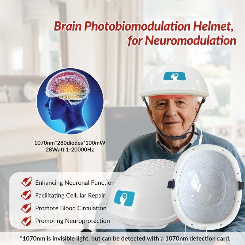1070nm PBM Therapy Cap 28W Red Light Phototherapy for Stress Anxiety Disorders