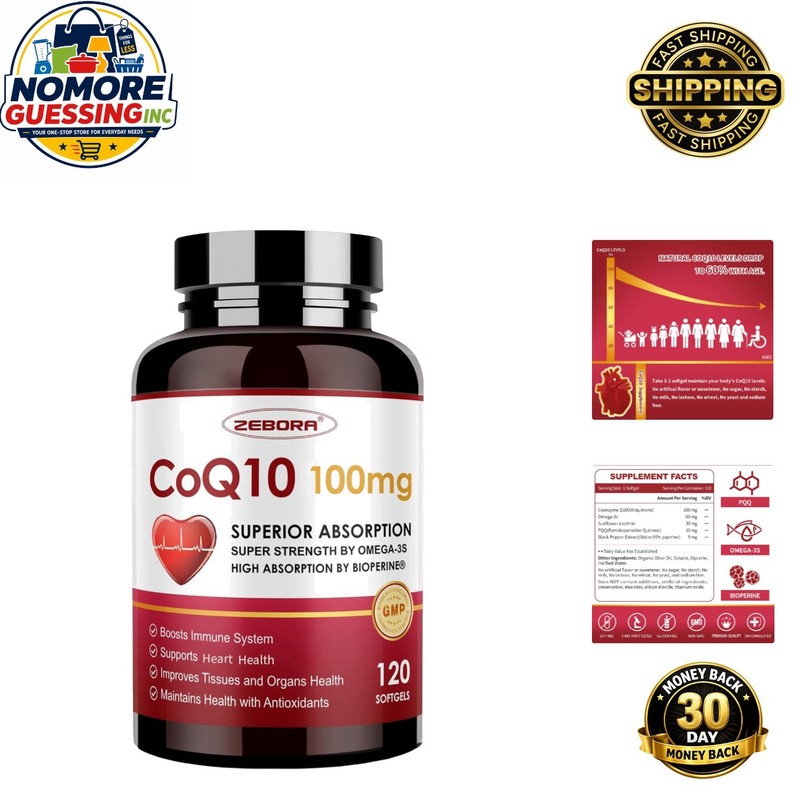 High Absorption CoQ10 + PQQ Softgels with Omega-3 – Power Your Heart Naturally