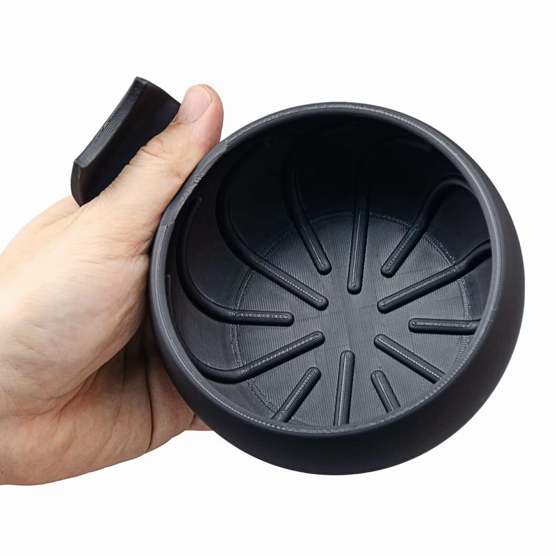 3D Printed PLA Plastic Shaving Soap Bowl Cup Ridges Ripples Mug with Brush Stand gallery