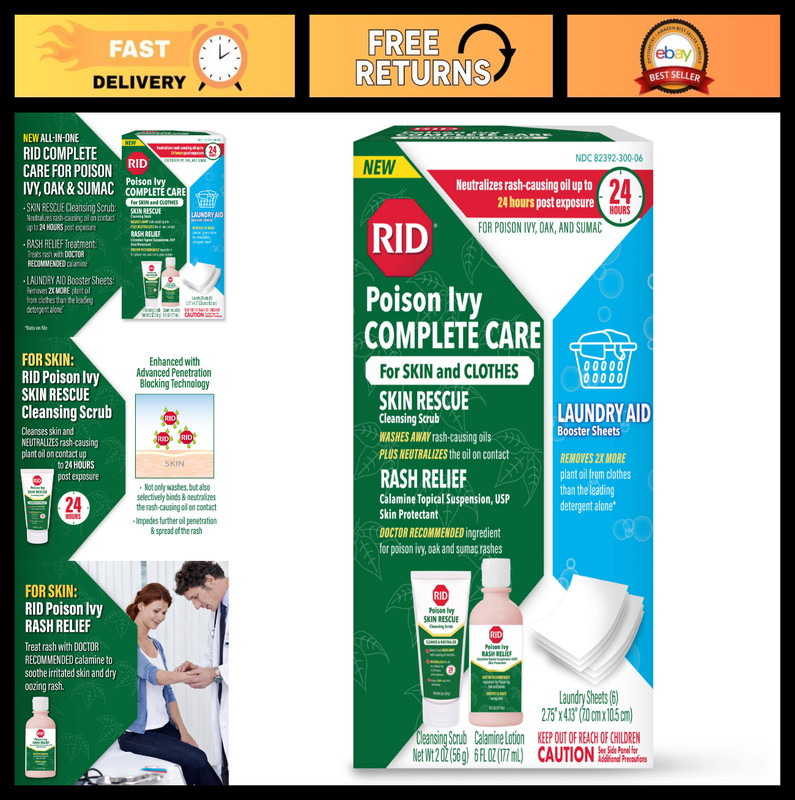 Complete Poison Ivy Care Kit – Skin Rescue Scrub, Calamine Relief & Laundry Aid