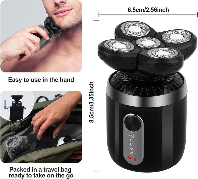5-in-1 Electric Head Shavers Upgraded Detachable Head Shavers for Bald Men 5D... gallery