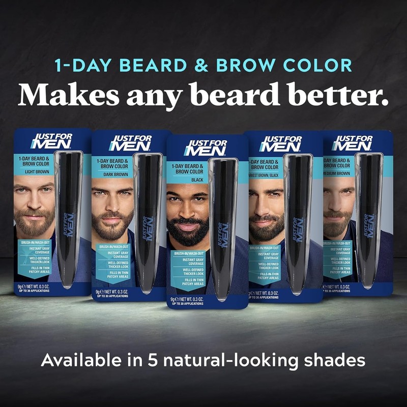 Up to 30 Applications of 1-Day Beard & Brow Color - Black, Fills Patchy Areas gallery