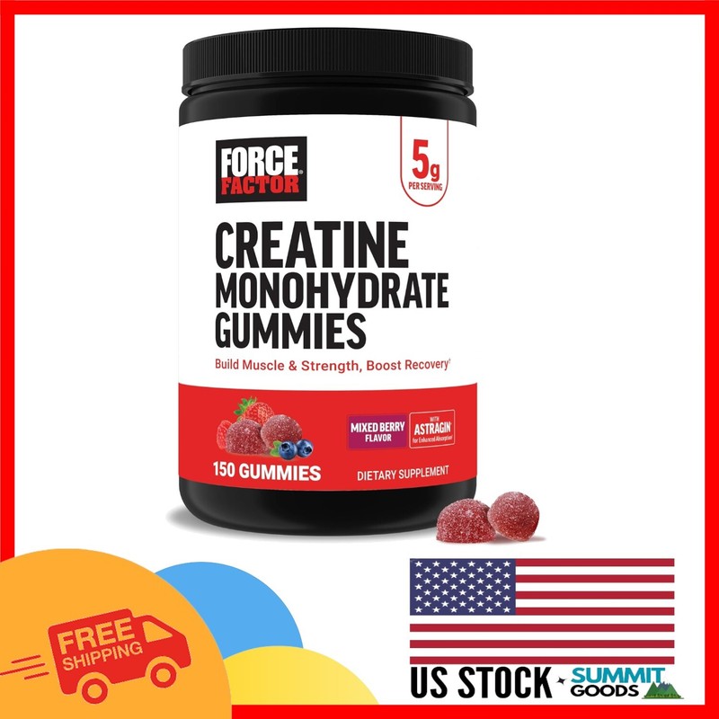 Fast-Absorbing Mixed Berry Creatine Gummies – 5g Dose for Strength, 150 Count