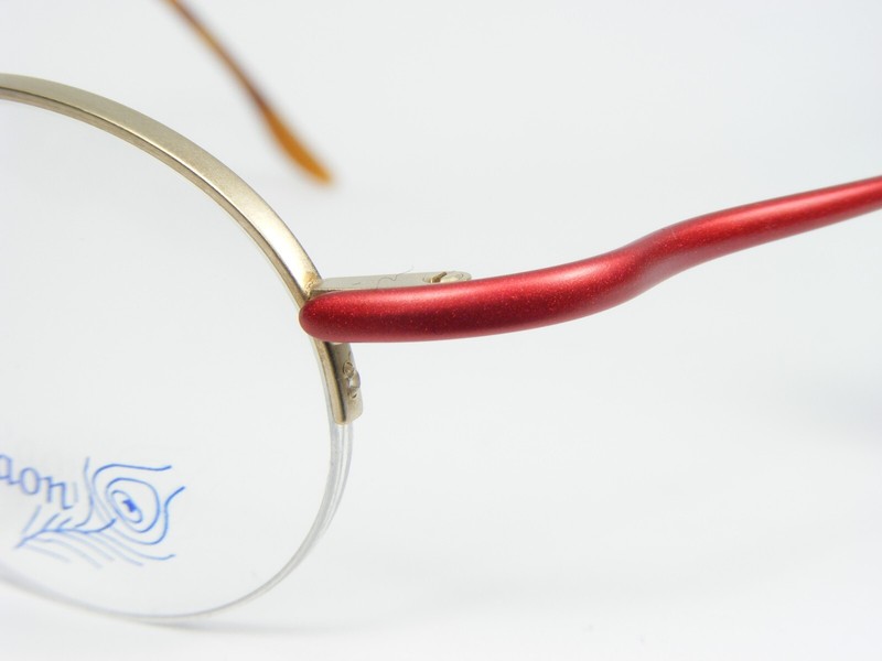PAON 16 6 SAND GOLD /RED EYEGLASSES GLASSES LIGHT FRAME 42-22-147mm France gallery