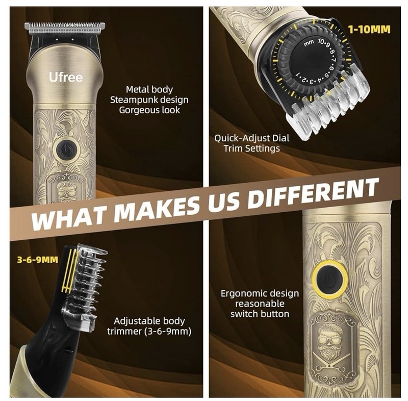 Ufree Beard Trimmer for Men, Electric Razor Shaver, Cordless Hair Clipper Shavin gallery