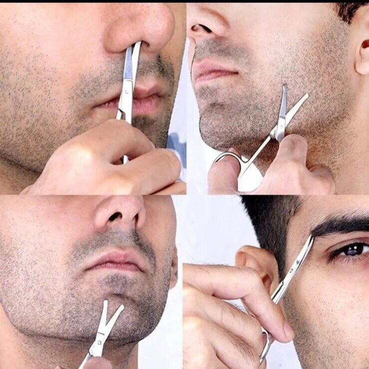 2 Pack - 3.5" Safety Nose Mustache Facial Hair Scissors for Trimming gallery