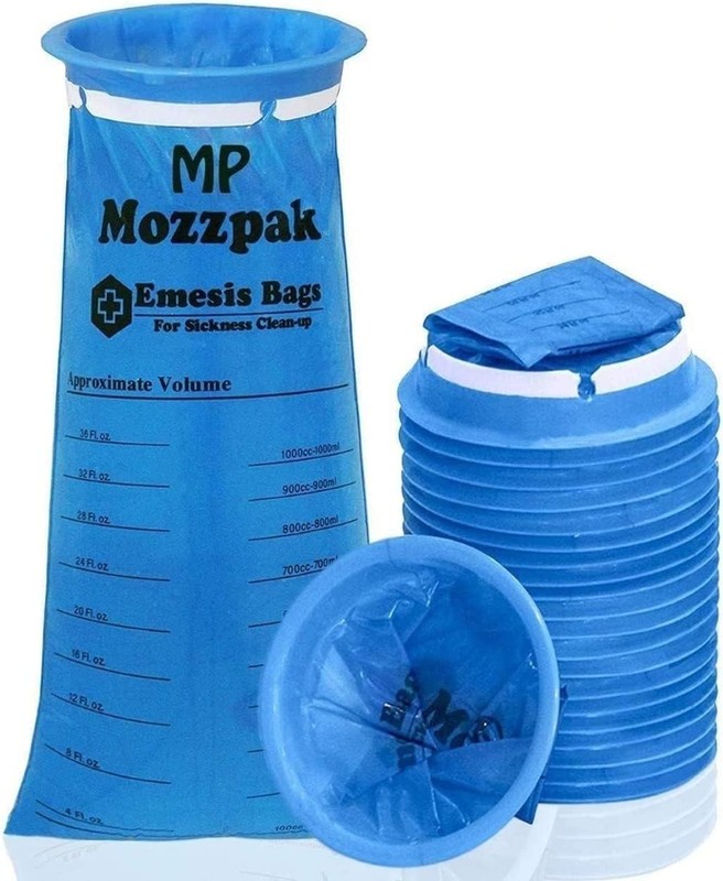 Vomit Bags Disposable 24 Pack 1000ml Emesis Bags, LeakProof Barf Bag, Travel…