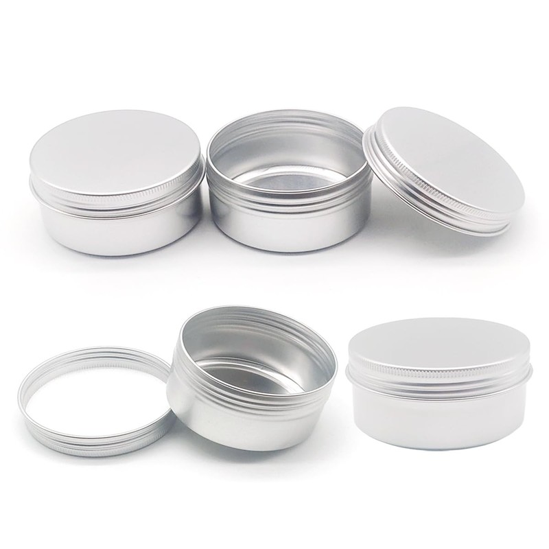4pack 250 ml Silver Lip Balm Tin Cans, 250g Mini Aluminum Makeup Sample Conta…