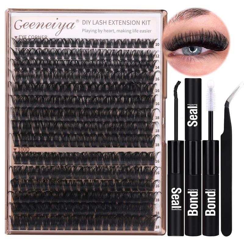 Volume Lash Clusters Kit DIY Lash Extension Kit D Eyelash Extensions with Las... gallery