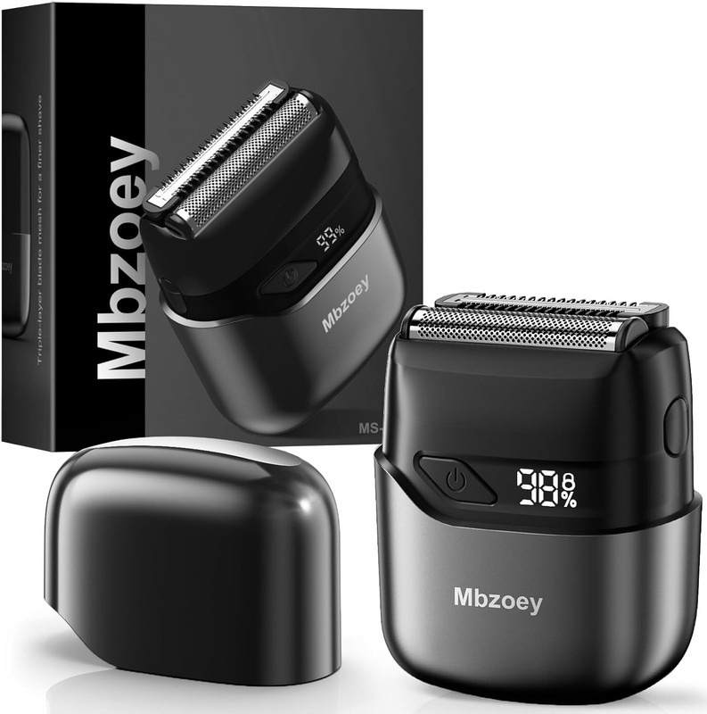 Mbzoey Electric Foil Shavers for Men: Mini Electric Razor for Face – IPX7 Waterp