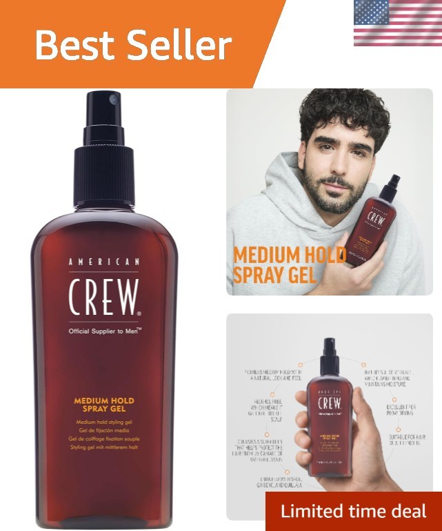 Men’s 250ml Medium Hold Hair Spray Gel – Hydrating with Aloe and Sunscreen