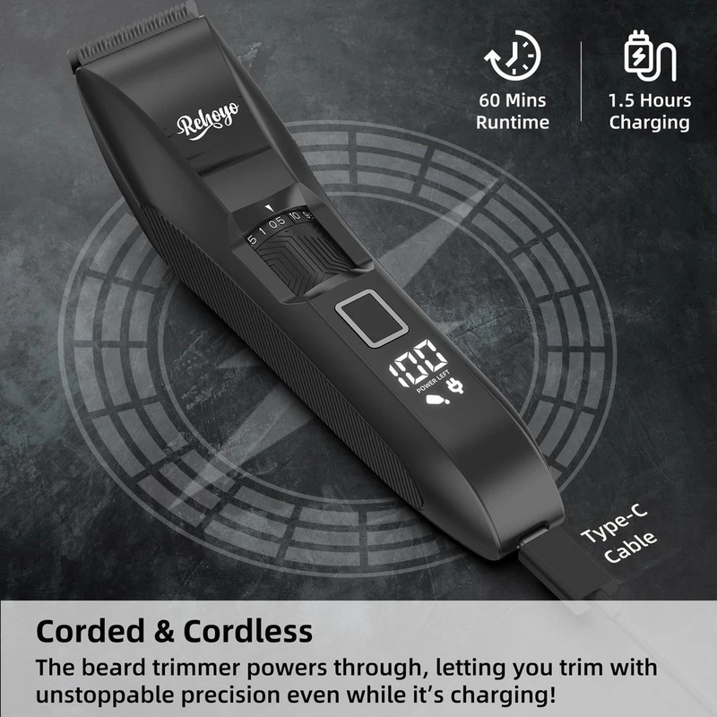 Beard Trimmer for Men Adjustable: Professional Cordless Trimmer with 20-Lengt... gallery
