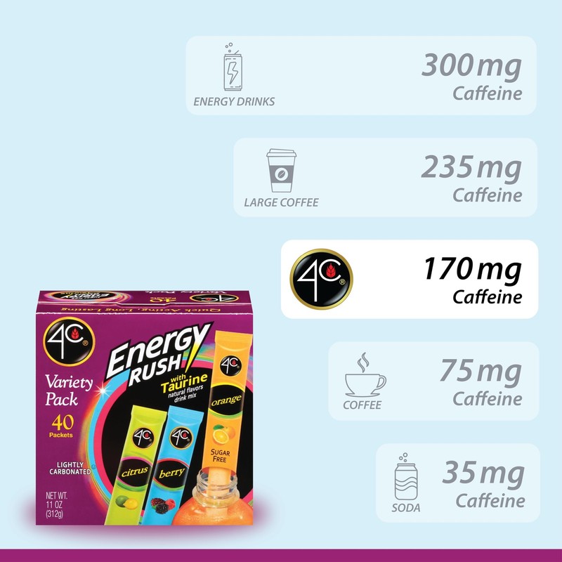 4C Energy Rush Stix, Variety 1 Pack, 40 Count, Single 11 Ounce (Pack of 1) gallery