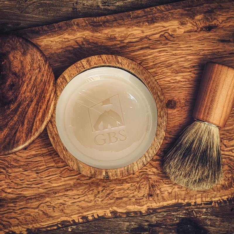 G.B.S Men's Sandalwood Shaving Soap for sensitive skin Shea Butter Glycerin 3oz gallery