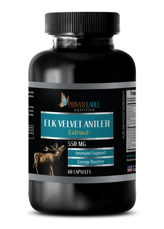 Deer antler supplement – ELK VELVET ANTLER 550mg – male stamina energy – 1 Bot