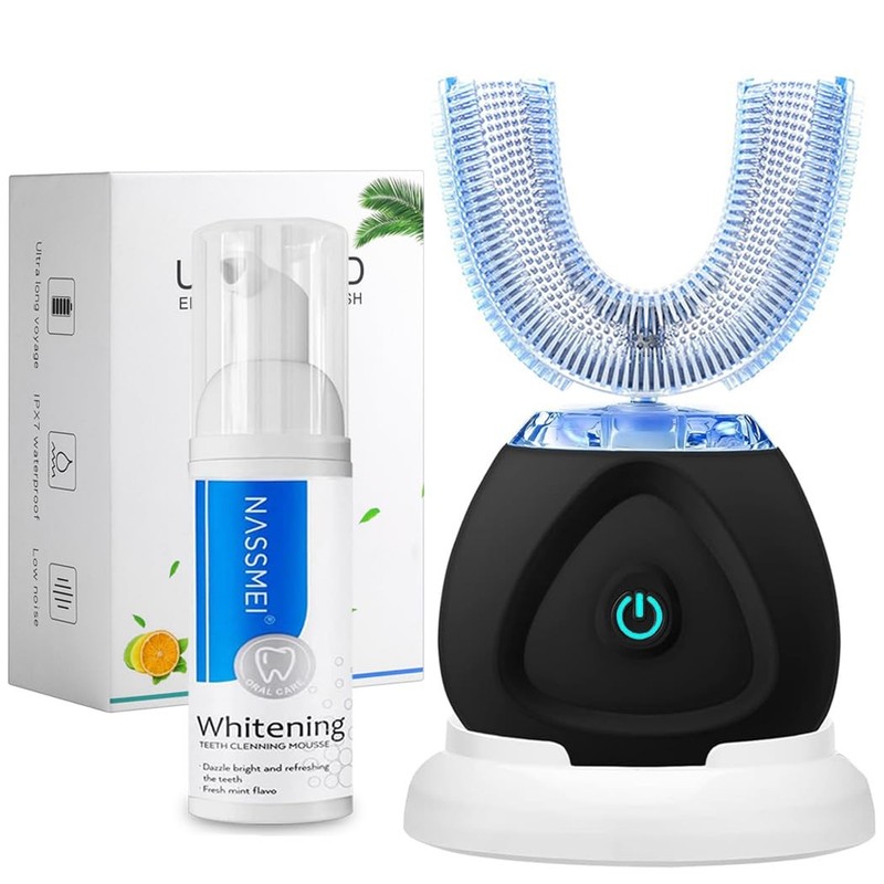 Automatic Toothbrush with Teeth Whitening Mousse, Auto Tooth Brush for Adult,…