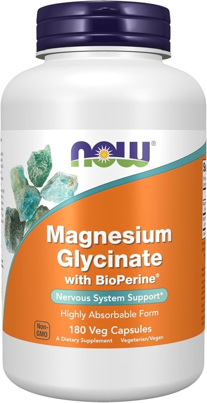 Magnesium Glycinate With BioPerine®, 180 Veg Capsules Exp.03/2028