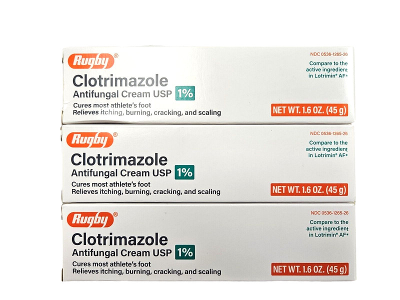 Rugby ATHLETES FOOT 1% Anti-Fungal Cream 1.6oz / 45gm ( 3 tubes ) —