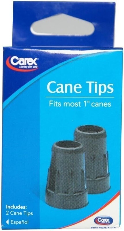 SM Carex Health Brands Cane Tips A720 1 Pair, Black, 1 Inch