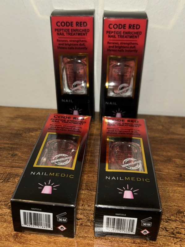 4 Packs, Nail Medic Nail Strengthener Peptide Treatment Enriched by Code Red