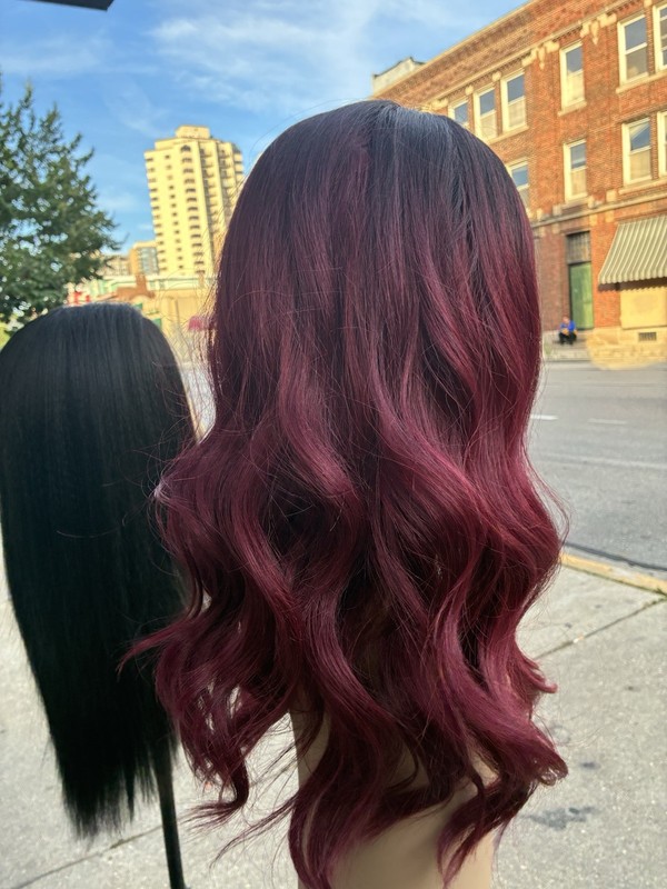 Burgundy 18 Inch Full Wig