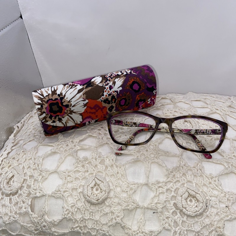 Vera Bradley Larissa Eyeglass Frame RSW Rosewood 54mm Authentic w/Case