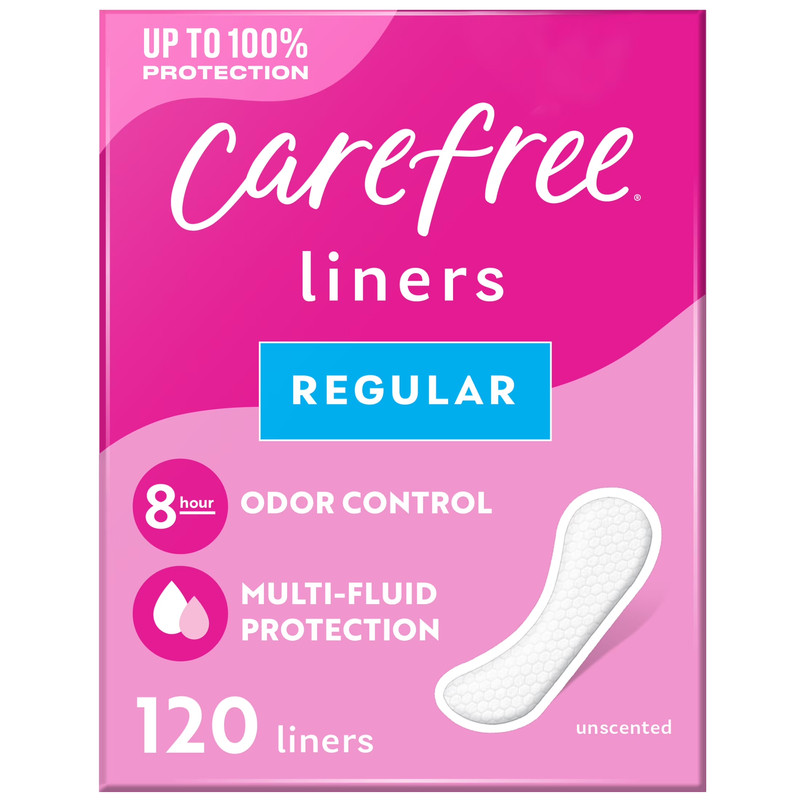 2 Pack Panty Liners 120 Count Each Unscented Regular Daily Protection