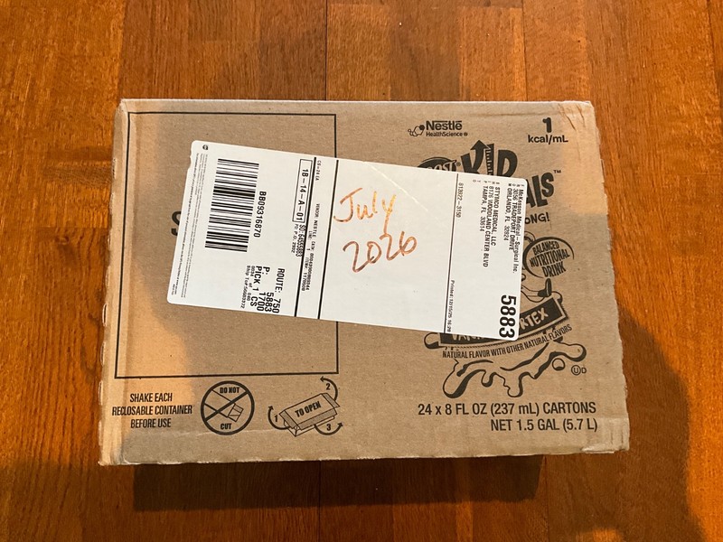 BOOST Kid Essentials 1.0 Kcal/mL Vanilla Vortex 24 case 8oz cartons Exp 7/13/26