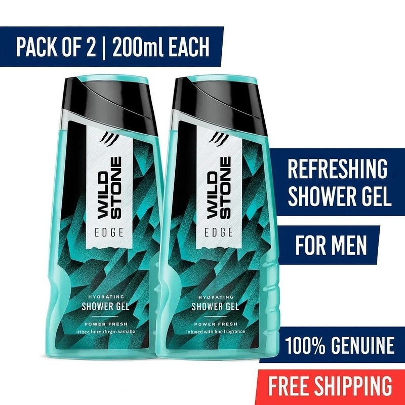Wild Stone Edge Shower Gel or Men 200ml x2 | Body Wash | Pack of 2 | USA Ship