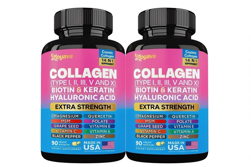2 Pack- Zoyava Collagen 14-1 Extra Strength | Biotin Keratin Hyaluronic Acid USA