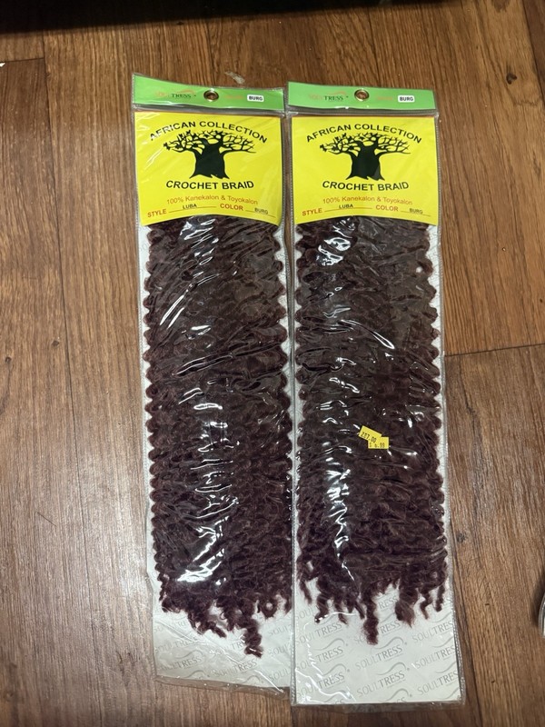 Soutress African Collection LUBA Crochet Braid Curly BURG Synthetic (2 Packs) gallery