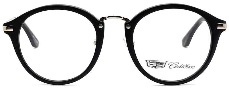 Cadillac Matte Black Acetate + Silver Metal Combination Optical Frame Italy L.E.