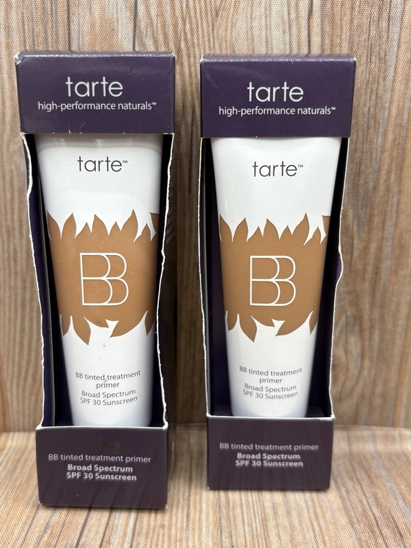2 TARTE BB TINTED TREATMENT PRIMER SPF 30 TAN-DEEP 1 OZ BOXED Exp 4/23