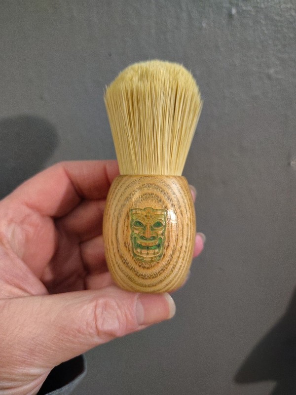 Custom Shave Brush Tiki Logo 26mm Synthetic Boar Knot