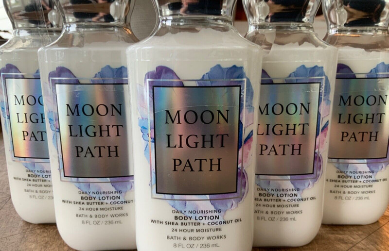 5 (FIVE) MOONLIGHT PATH Shea Butter & Coconut Oil 8oz LOTION Bath and Body Works